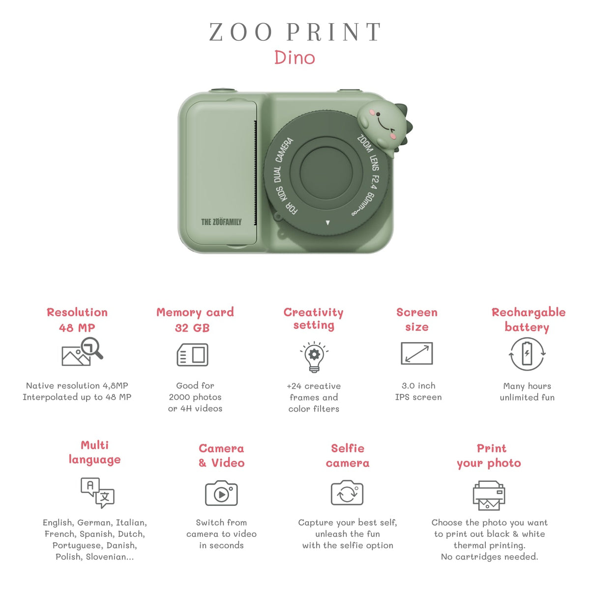 Zoofamily Print Camera Dino