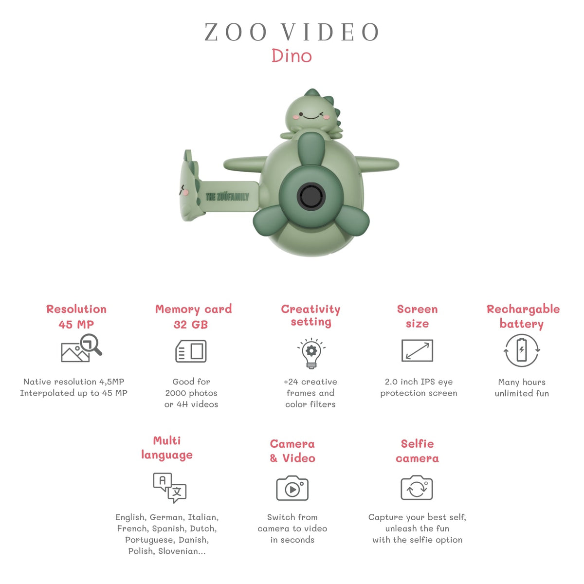 Zoofamily Caméra vidéo Dino