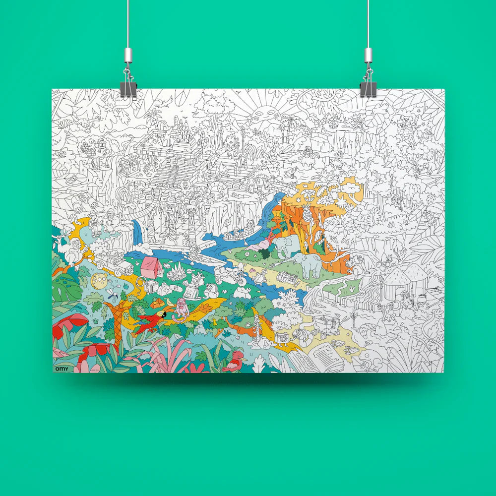 OMY Poster géant à colorier Jungle