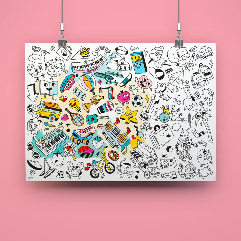 Poster géant à colorier OMY Baby Pop Art