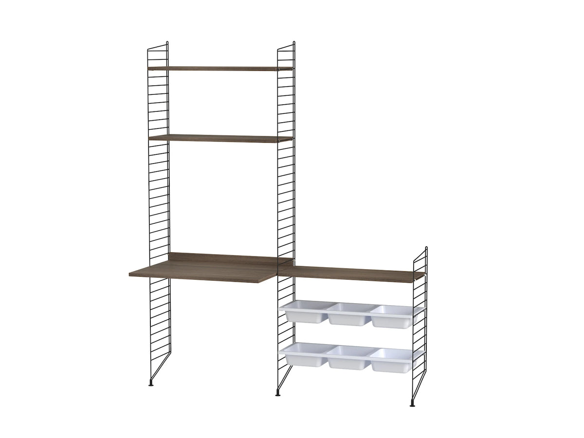 String Furniture children's room E black / walnut shelving system