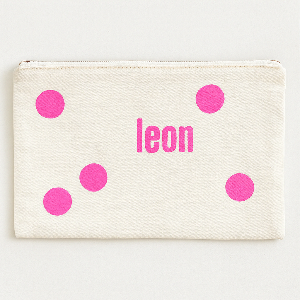 Francis Ebet Necessaire Punkte Neonpink