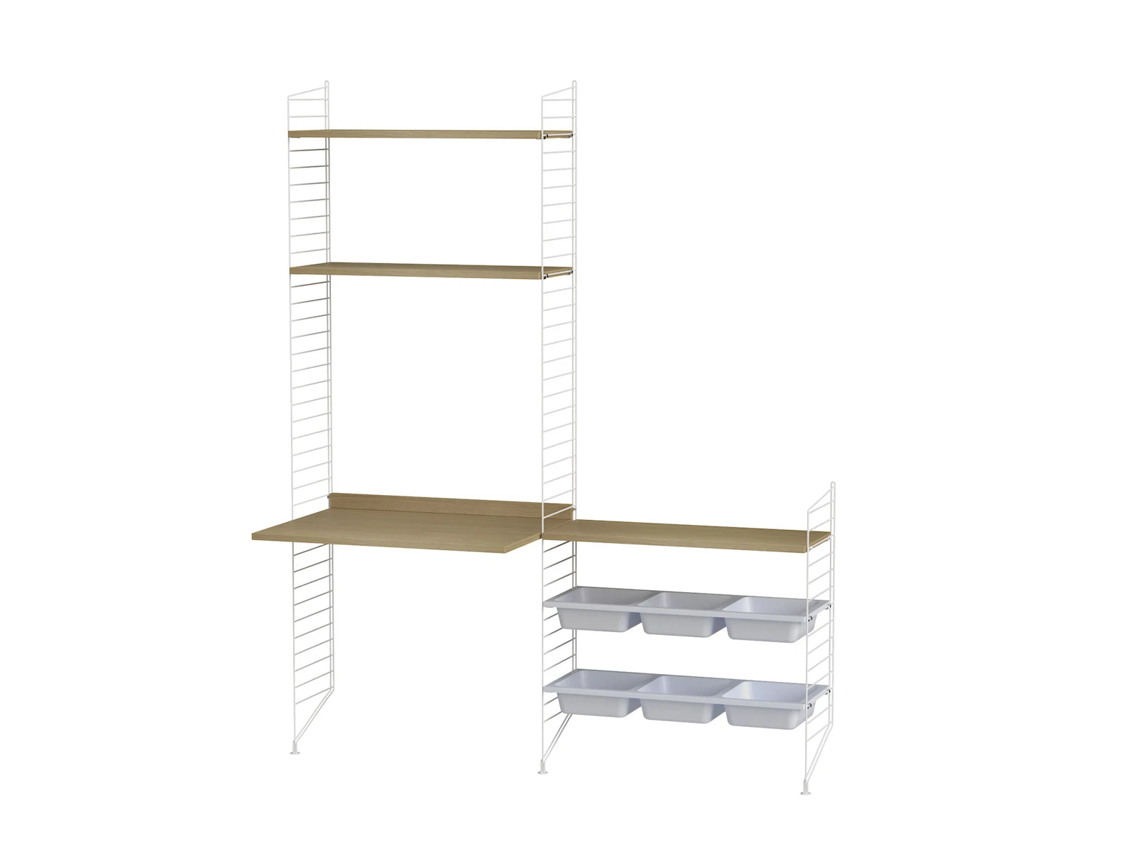 String Furniture children's room E white / oak shelving system