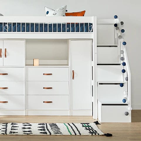 Lifetime Kidsrooms ALL-IN-ONE Armoire haute avec portes, étagère et tringle à vêtements Whitewash