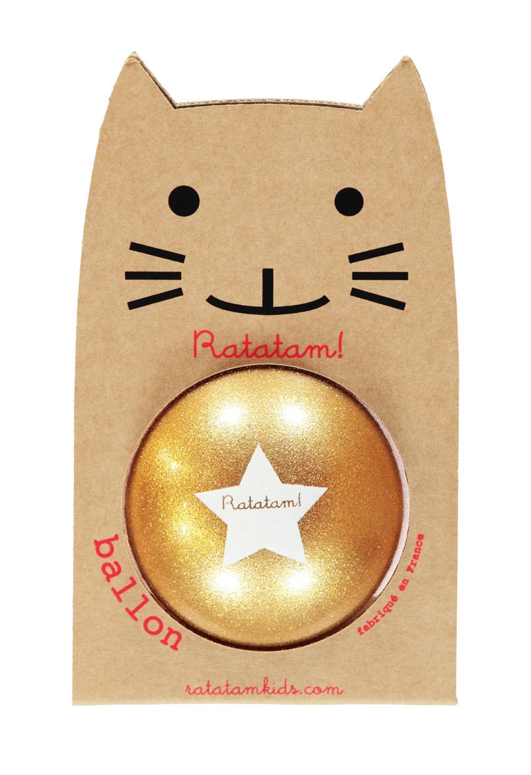 Ratatam large golden glitter balloon 22 cm