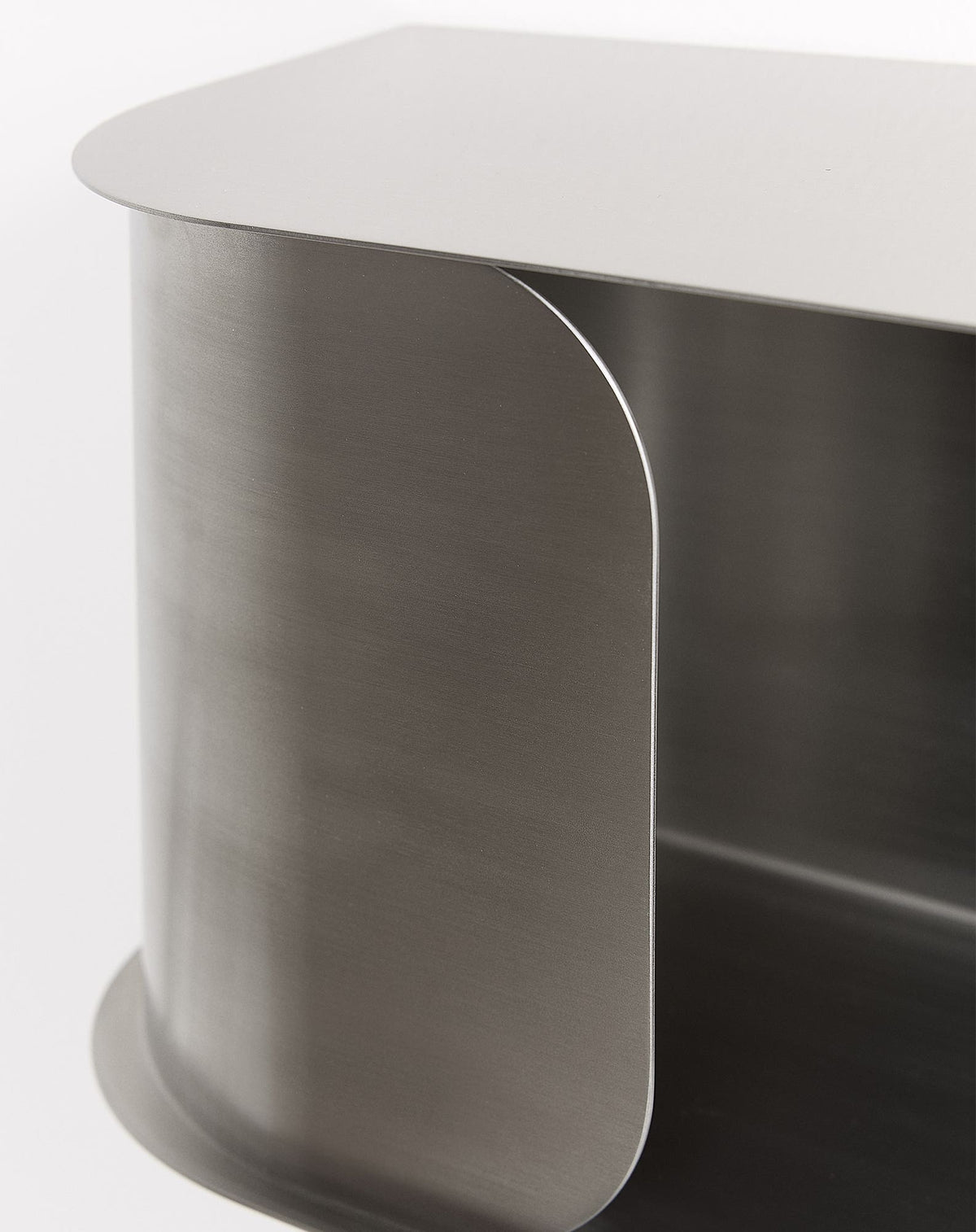Nobodinoz brushed stainless steel wall bedside table