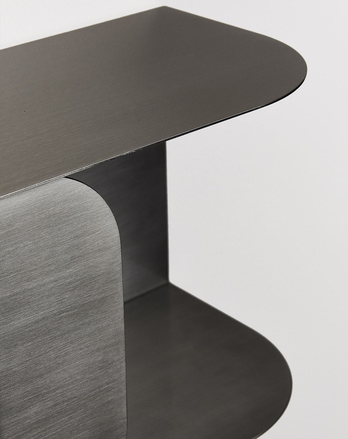 Nobodinoz brushed stainless steel wall bedside table