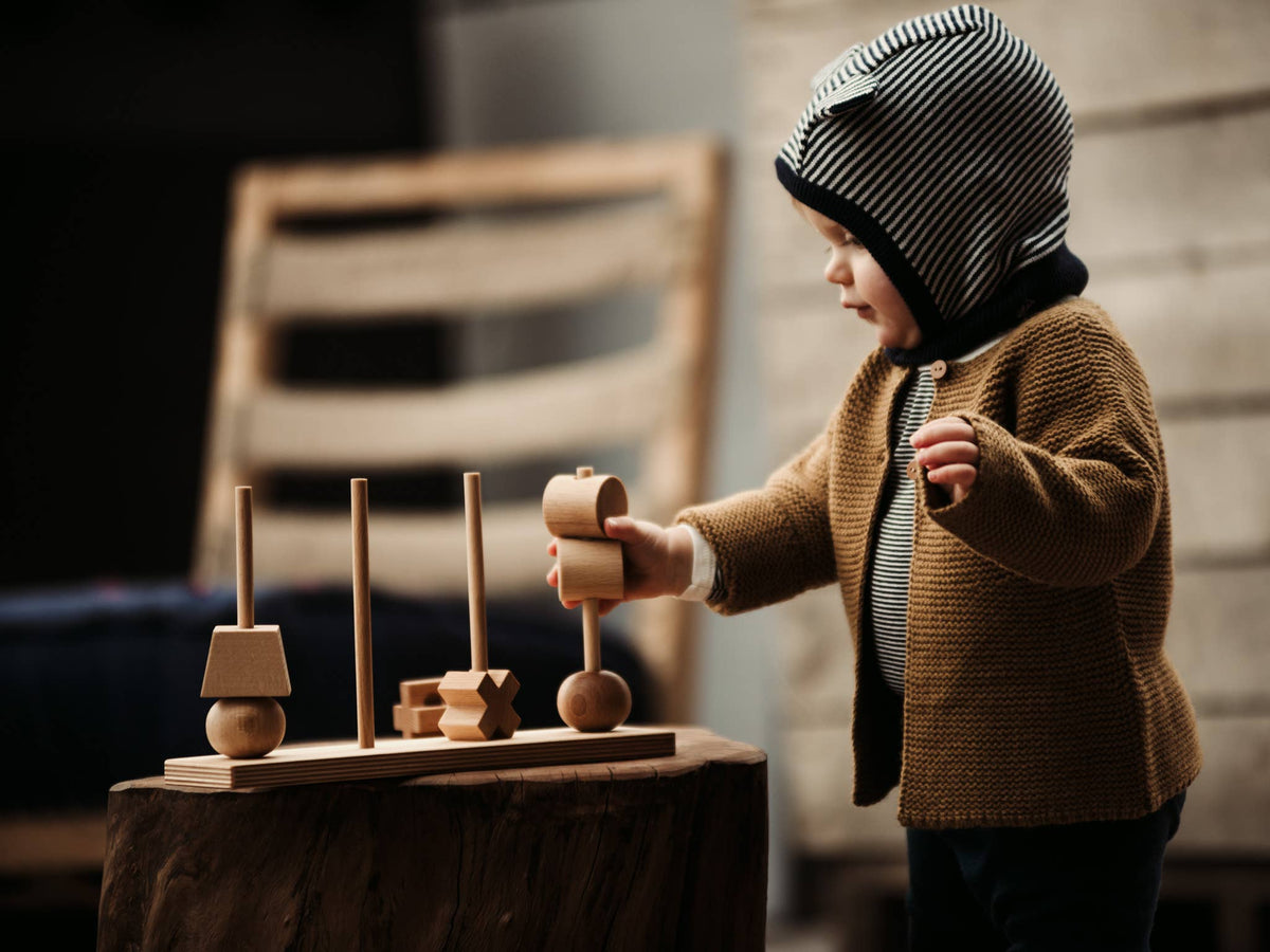 Storia di legno Montessori giocattolo impilabile XL natura