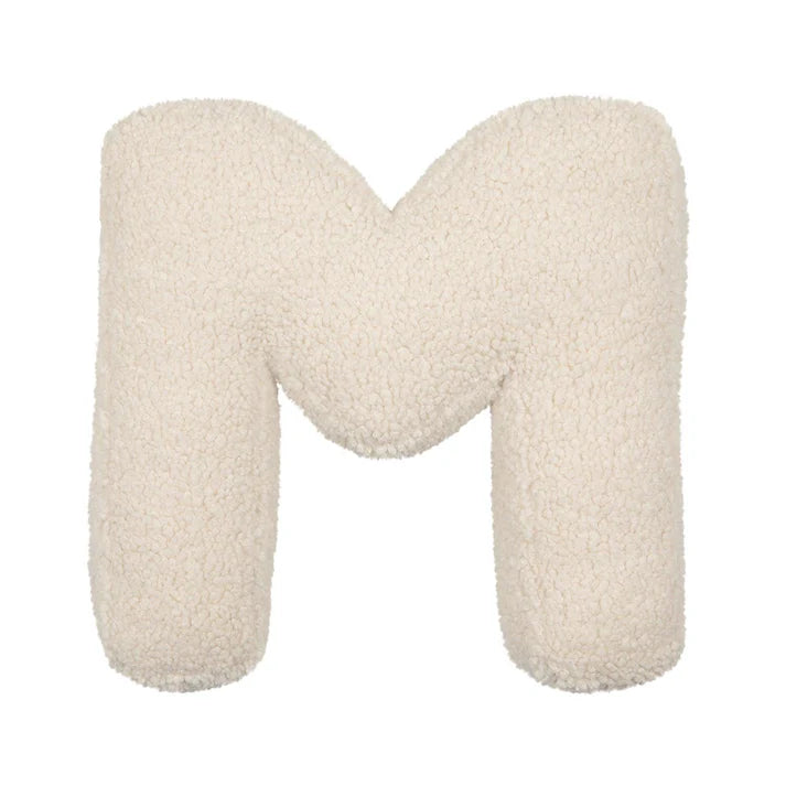 M Creme Boucle Buchstabenkissen