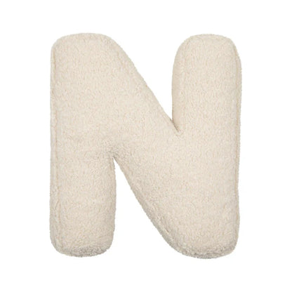 N Creme Boucle Buchstabenkissen