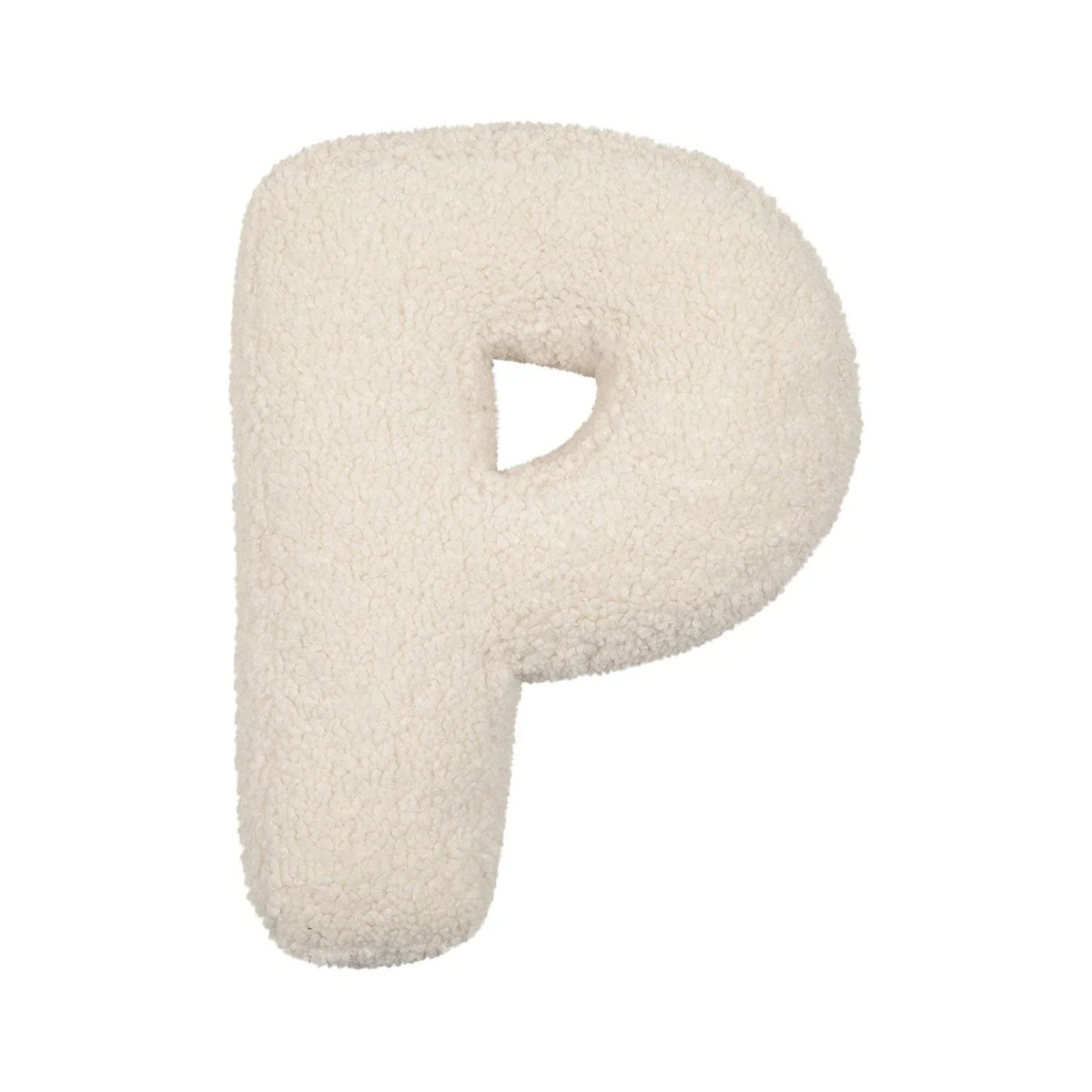 Betty's Home Coussin Lettres P Crème Bouclé