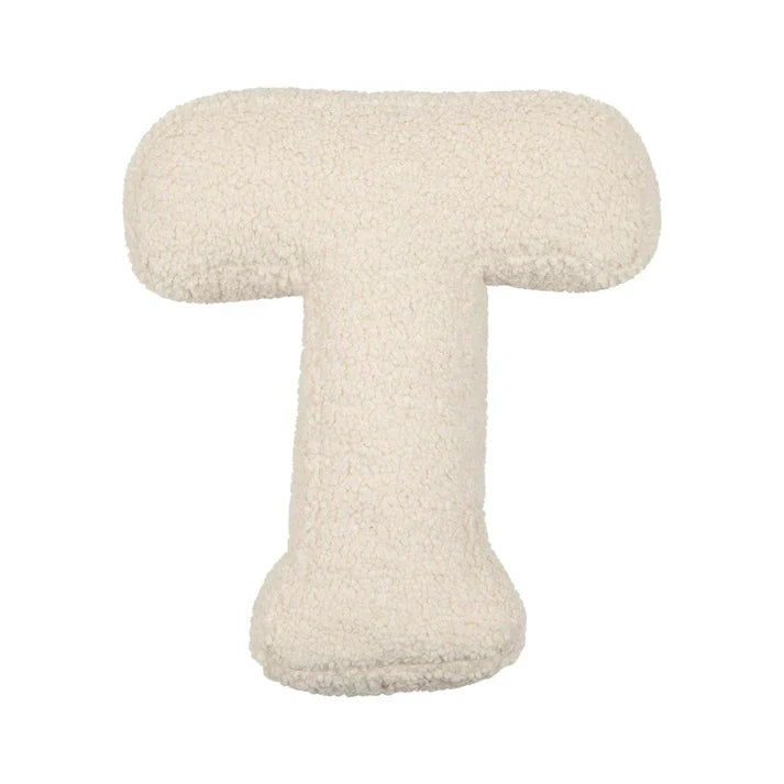 Betty's Home cuscino lettera T crema bouclé