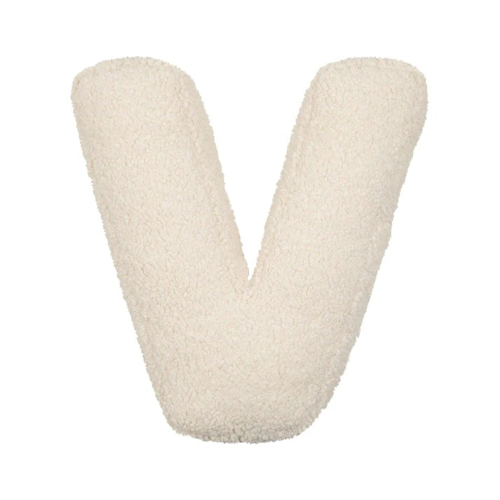 V Creme Boucle Buchstabenkissen