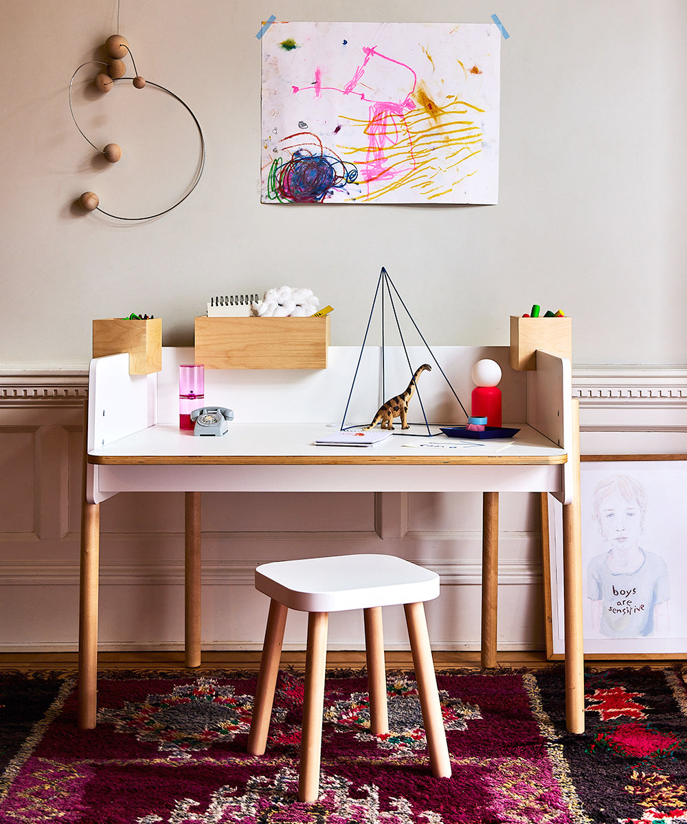 Oeuf NYC Brooklyn desk, white / birch