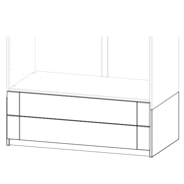 Armadio sottopiano Lifetime Kidsrooms con 2 cassetti - 100 cm Bianco