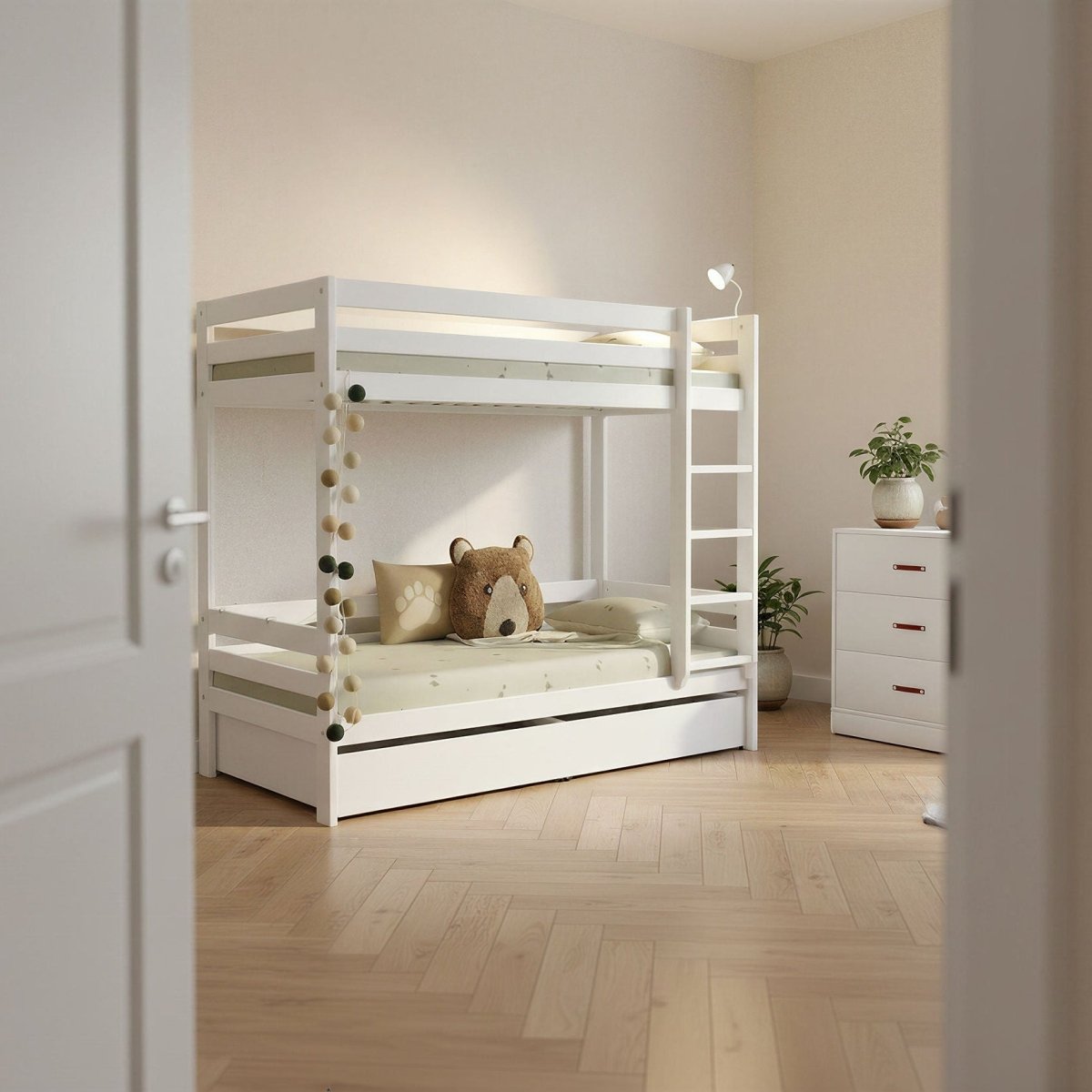 Lifetime Kidsrooms Etagenbett mit Leiter  – Elements Weiss