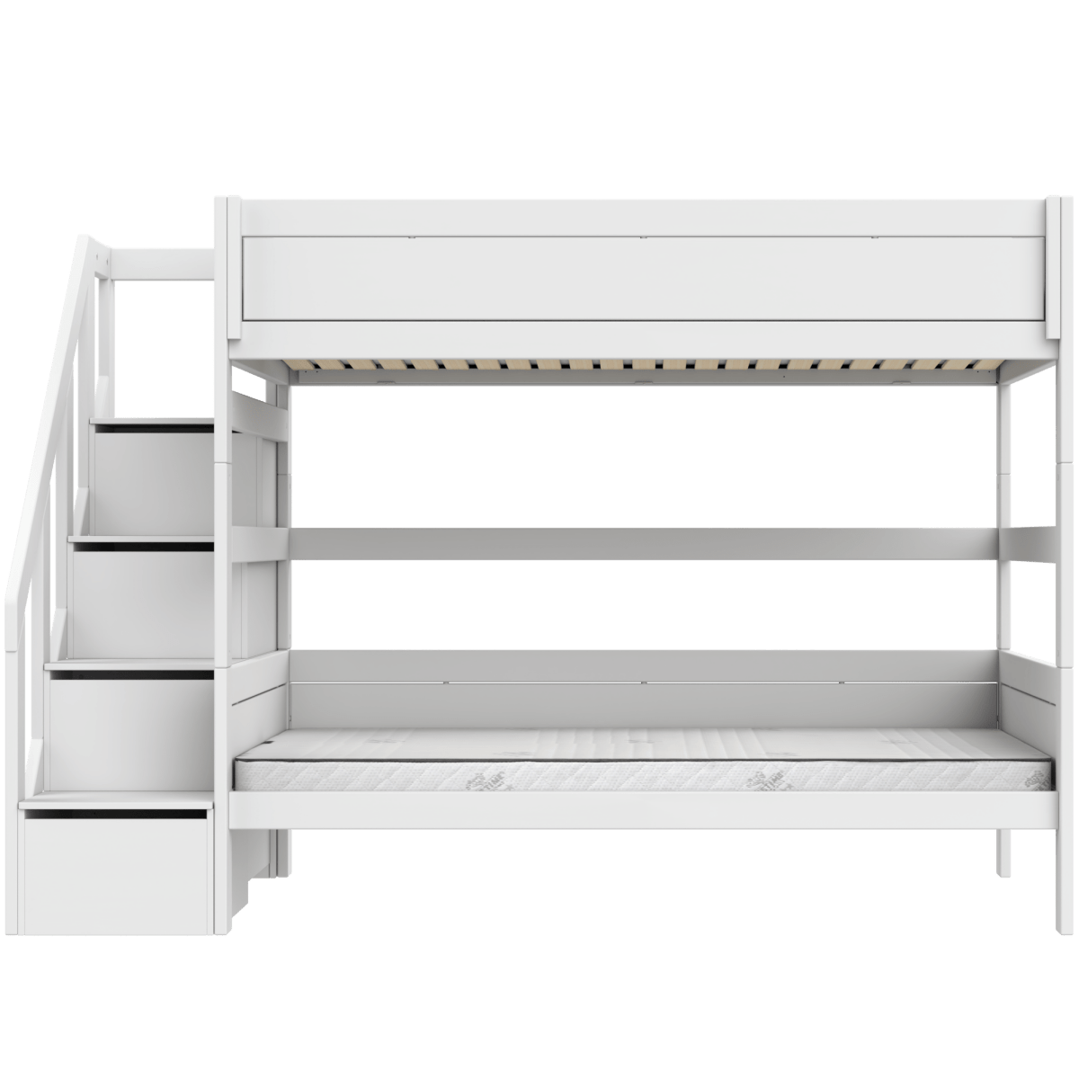 Lifetime Kidsrooms Lit superposé 120 avec escalier Whitewash