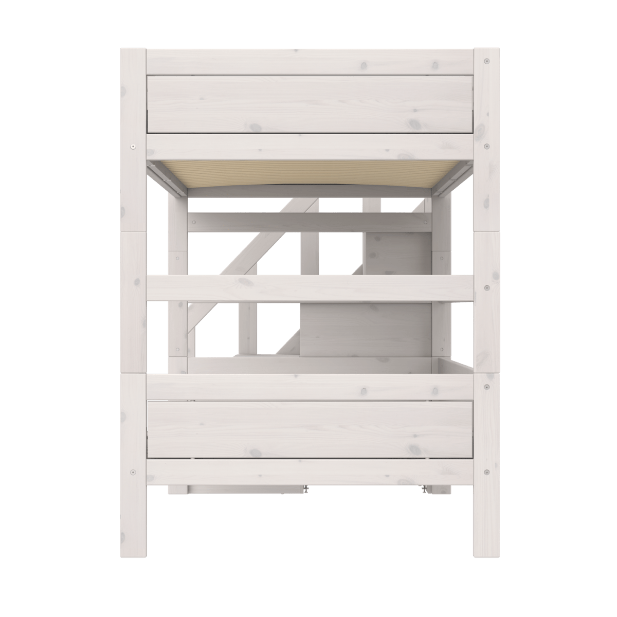 Lifetime Kidsrooms Lit superposé 120 avec escalier Whitewash