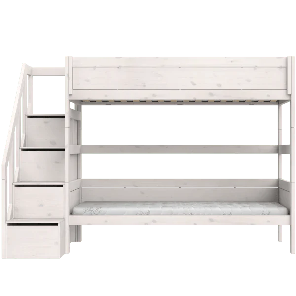 Lifetime Kidsrooms Lit superposé avec escalier - Original Whitewash