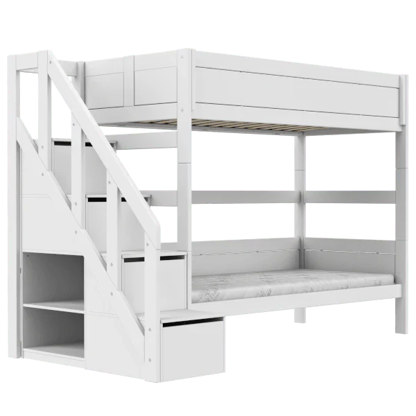 Lifetime Kidsrooms Lit superposé avec escalier - Original Blanc