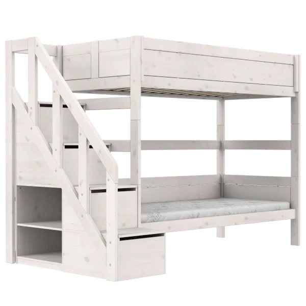 Lifetime Kidsrooms Etagenbett mit Treppe - Original Whitewash