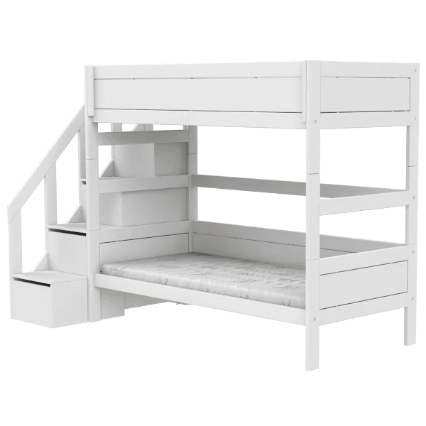 Lifetime Kidsrooms Lit superposé avec escalier - Original Blanc