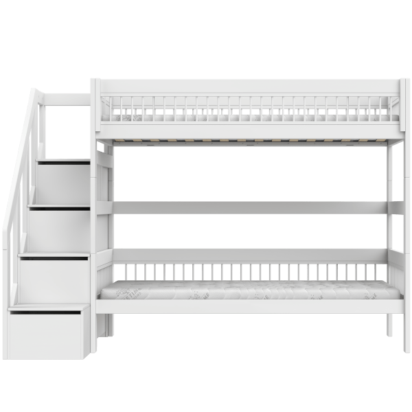Lifetime Kidsrooms Lit superposé avec escalier - Breeze Blanc