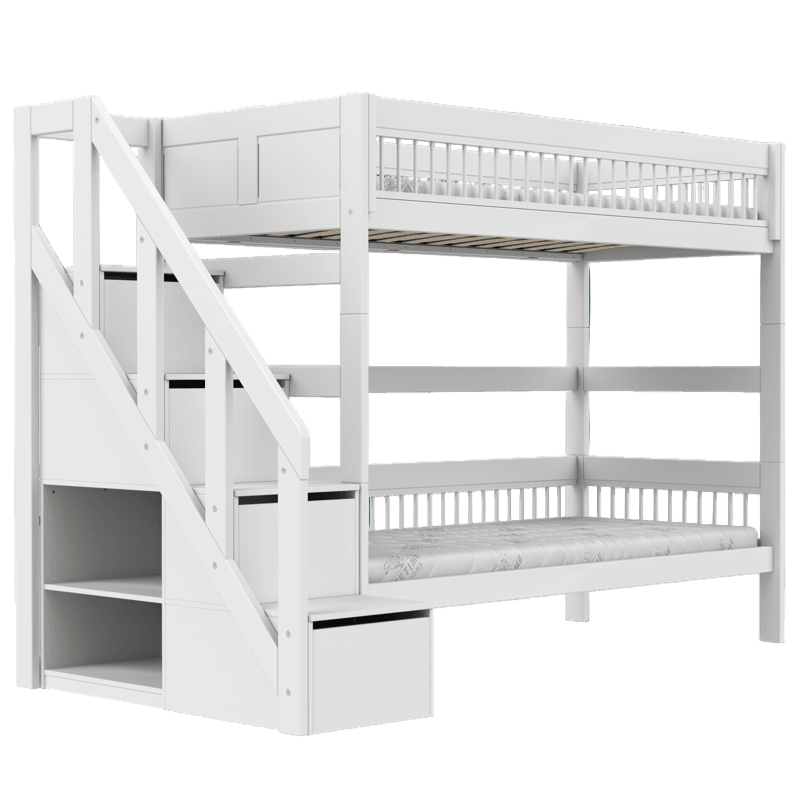 Lifetime Kidsrooms Lit superposé avec escalier - Breeze Blanc