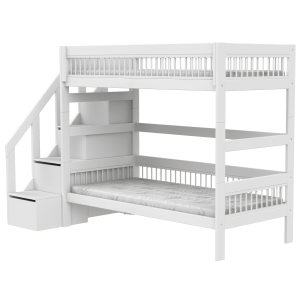 Lifetime Kidsrooms Lit superposé avec escalier - Breeze Blanc
