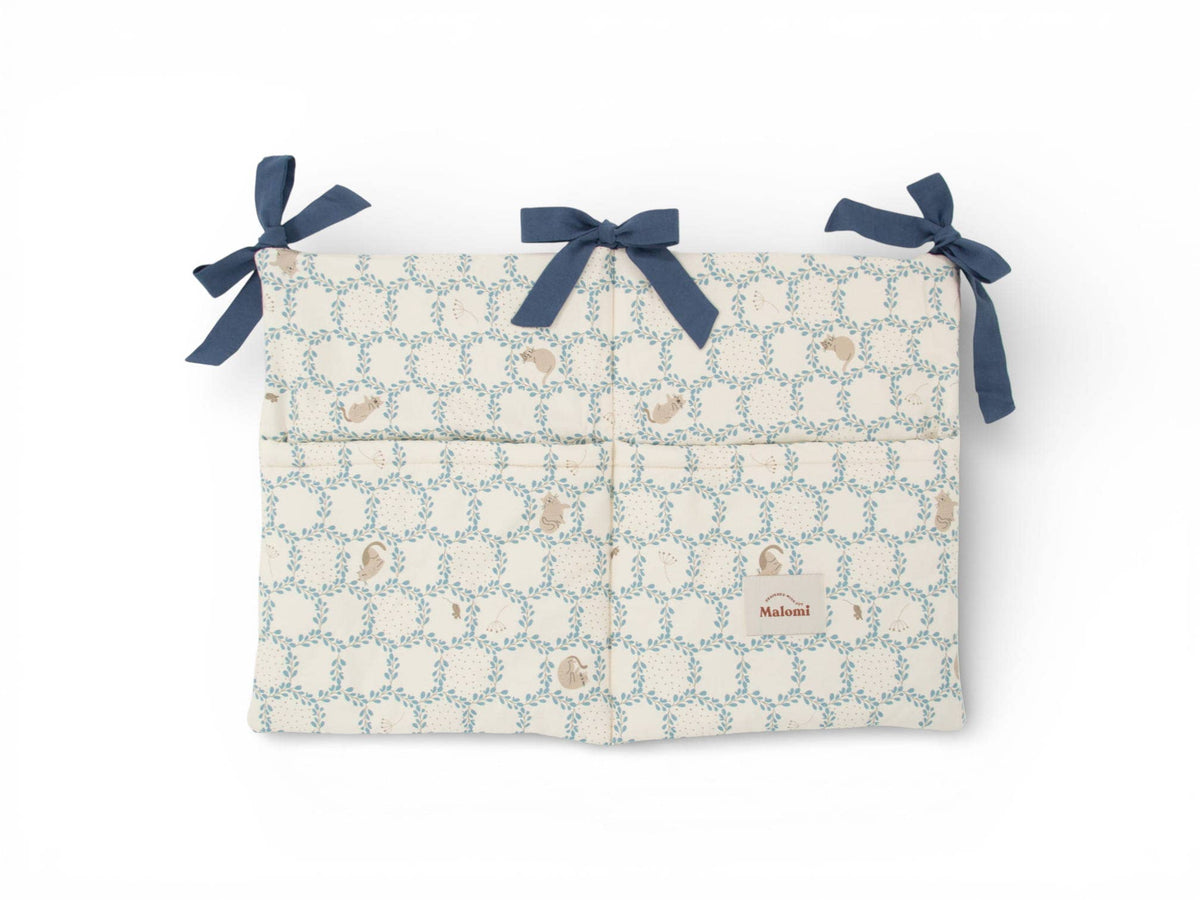 Malomi Kids cotton changing organizer - Blue Cottage bed bag