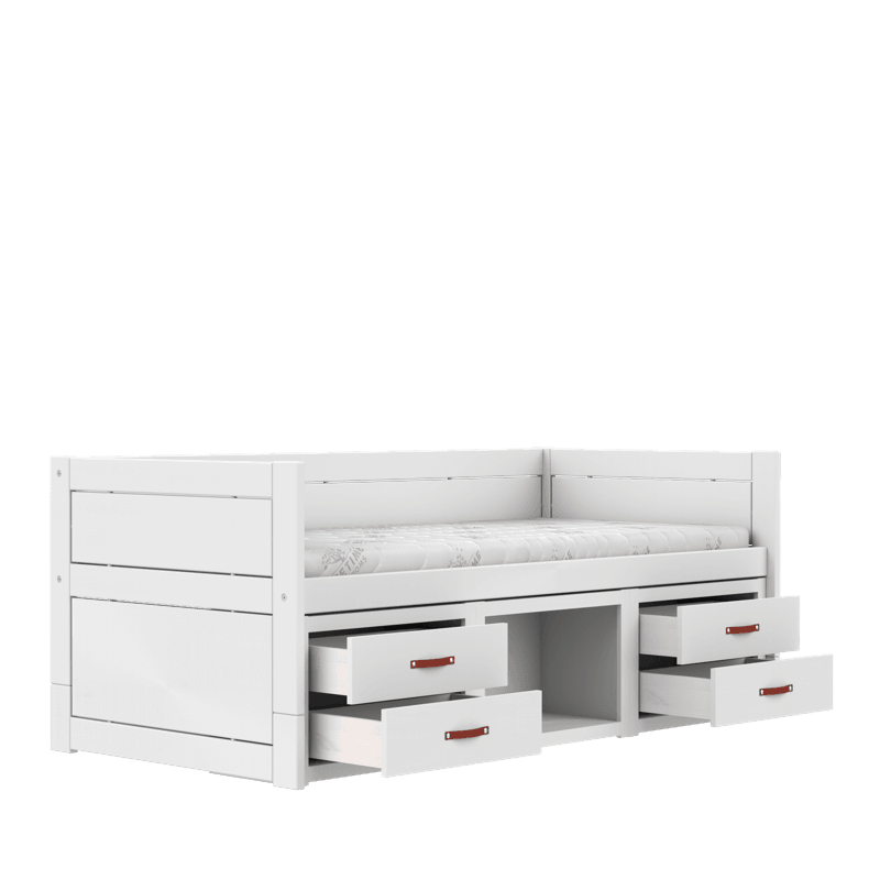 Lifetime Kidsrooms Tagesbett mit Schubladen und Stauraum - Original Whitewash
