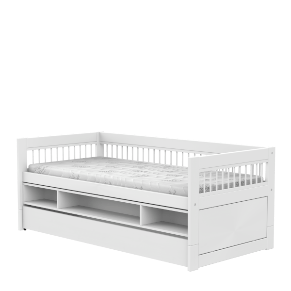 Lifetime Kidsrooms Lit de jour avec étagère et tiroir de lit - Breeze Blanc