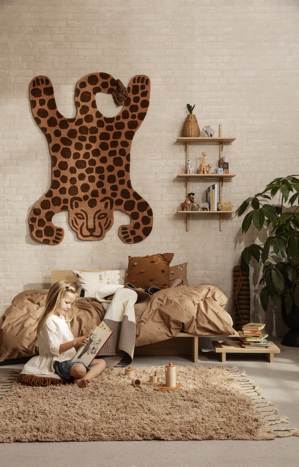 Ferm Living Sector Scaffale triplo/stretto- Quercia/Ottone