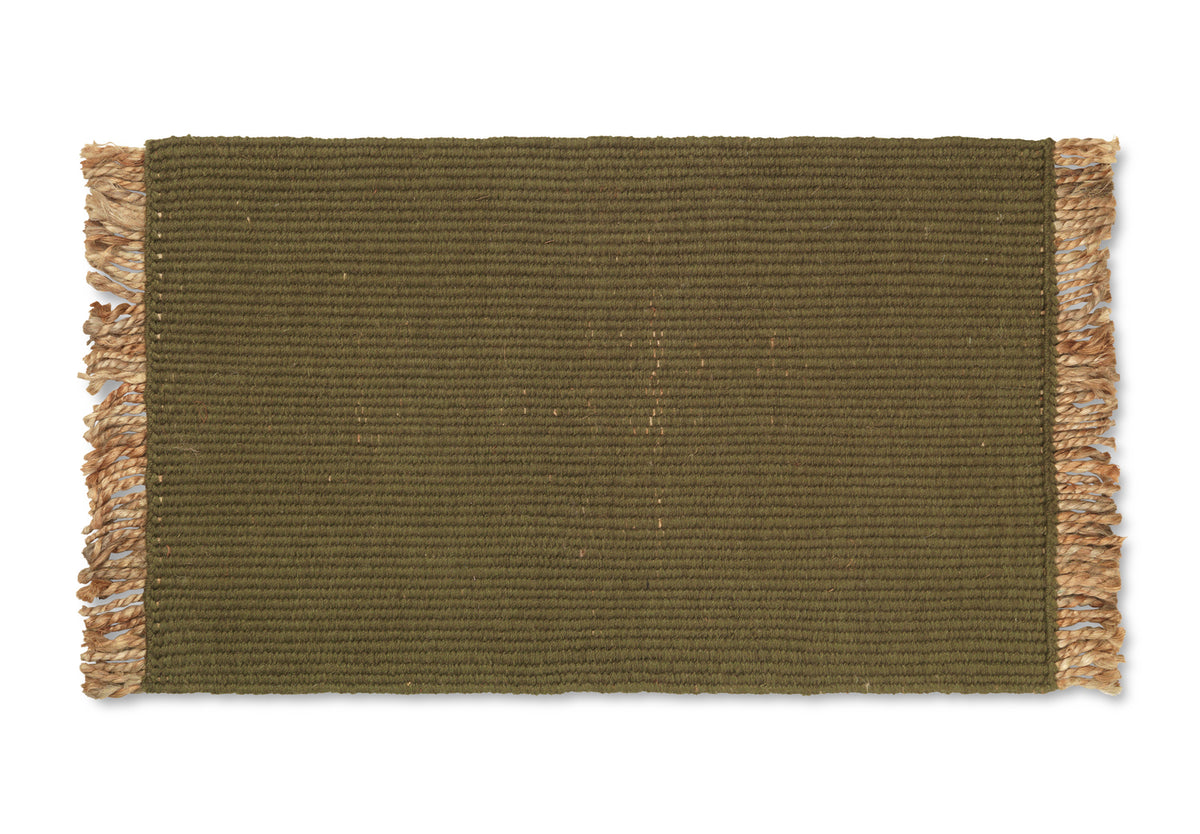 Ferm Living Block Mat - Oliva/Naturale