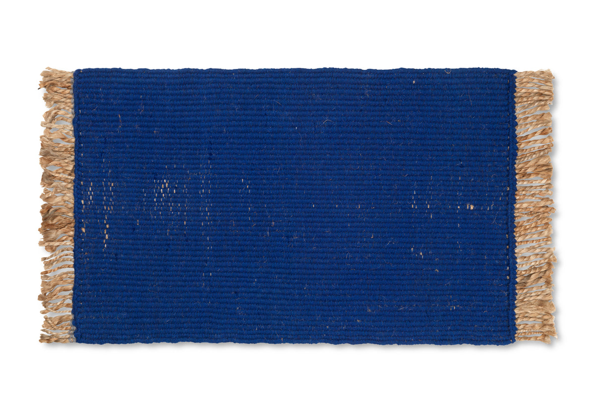 Ferm Living Block Mat - Bright Blue/Natural