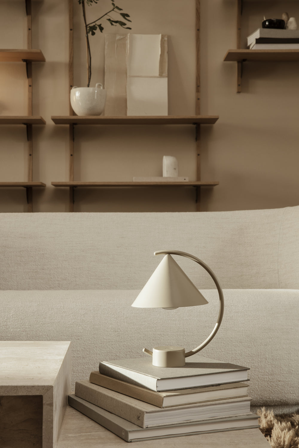 Ferm Living Sector Shelf Triple/Narrow - Oak/Black Brass