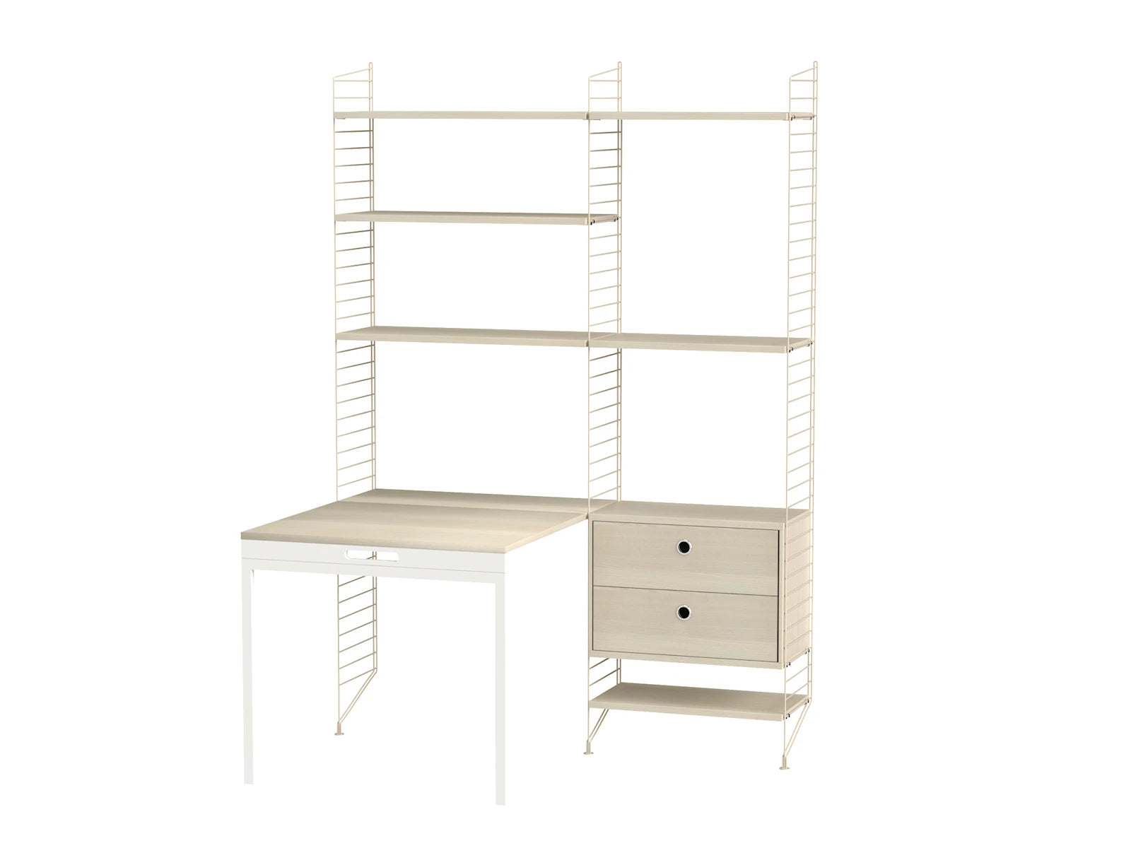 String Furniture Arbeitsplatz E Beige / Esche