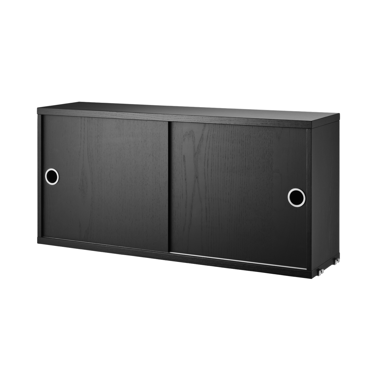 Cabinet with Sliding Doors w78 x d20 x h37 cm Black stained ash