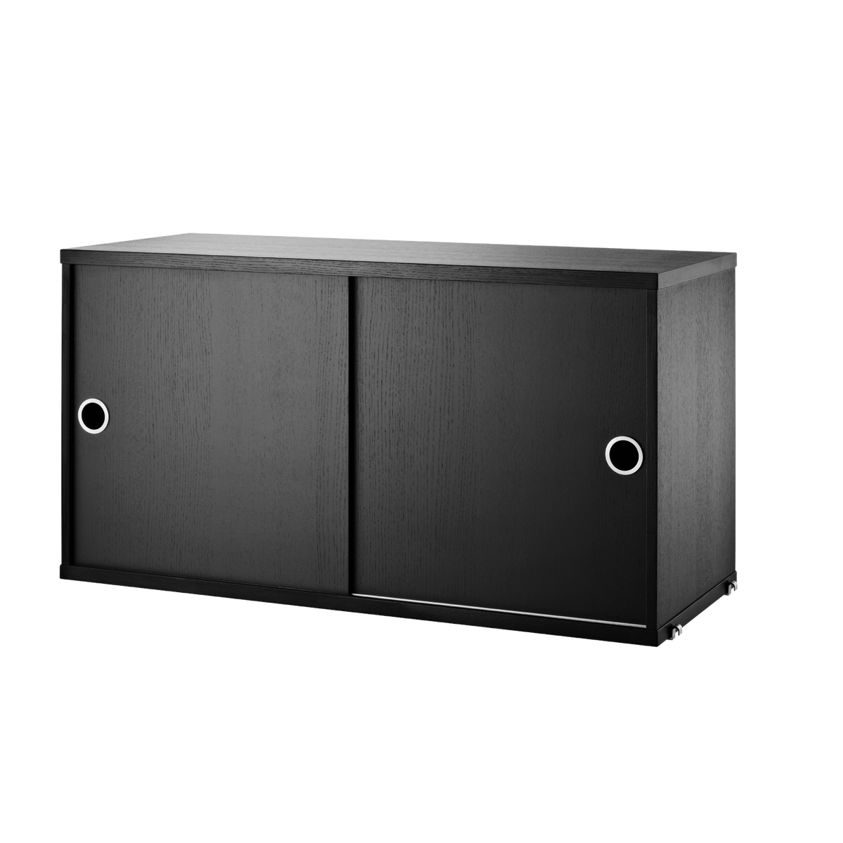Cabinet with Sliding Doors w78 x d30 x h42 cm Black stained ash