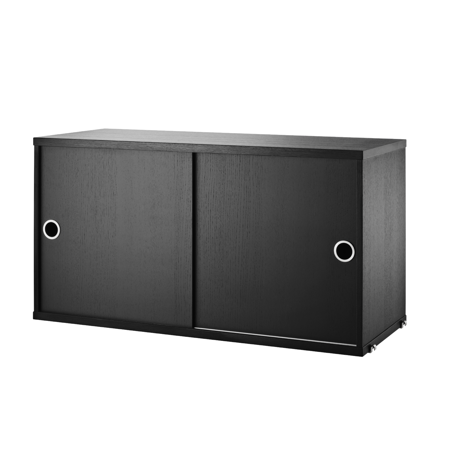 Cabinet with Sliding Doors w78 x d30 x h42 cm Black stained ash