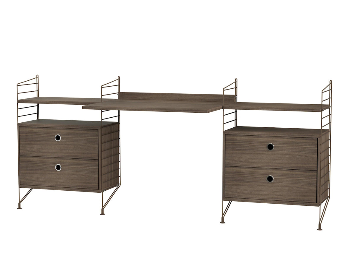 String Furniture poste de travail C noir / noyer