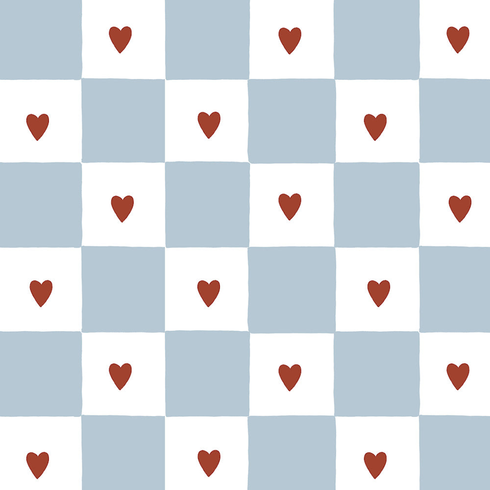 Dekornik Tapete French hearts check Streifen 50 x 280