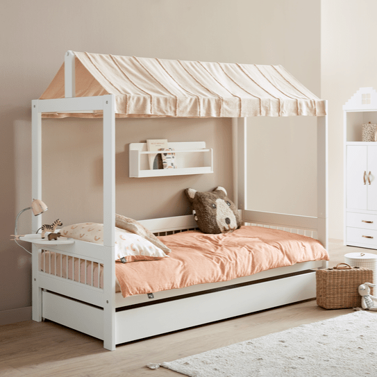 Lifetime Kidsrooms Hausbett mit Gestell für Stoffdach - Breeze Weiss