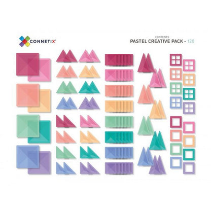 Connetix 120 Teile Pastel Creative Pack – Kreatives Magnet-Bauset für Kinder | Ab 3 Jahren