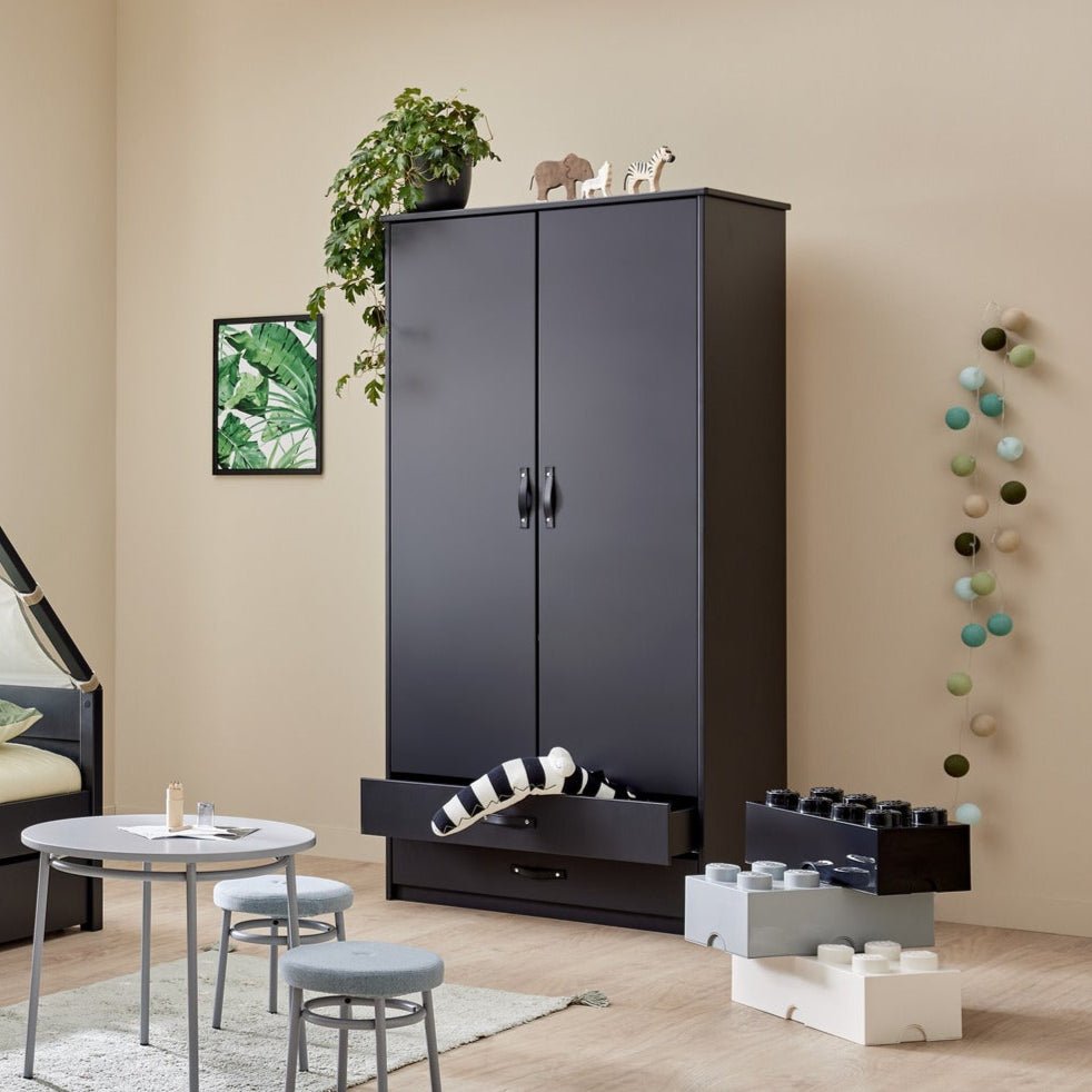 Lifetime Kidsrooms Wardrobe with 2 doors - BLACK EDITION - Cool Kids