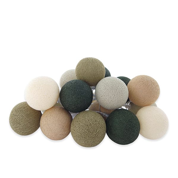 Lifetime Kidsrooms Lichterkette mit Baumwollkugeln - Earthy Green