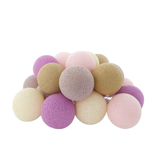 Lifetime Kidsrooms Lichterkette mit Baumwollkugeln - Pink Lily