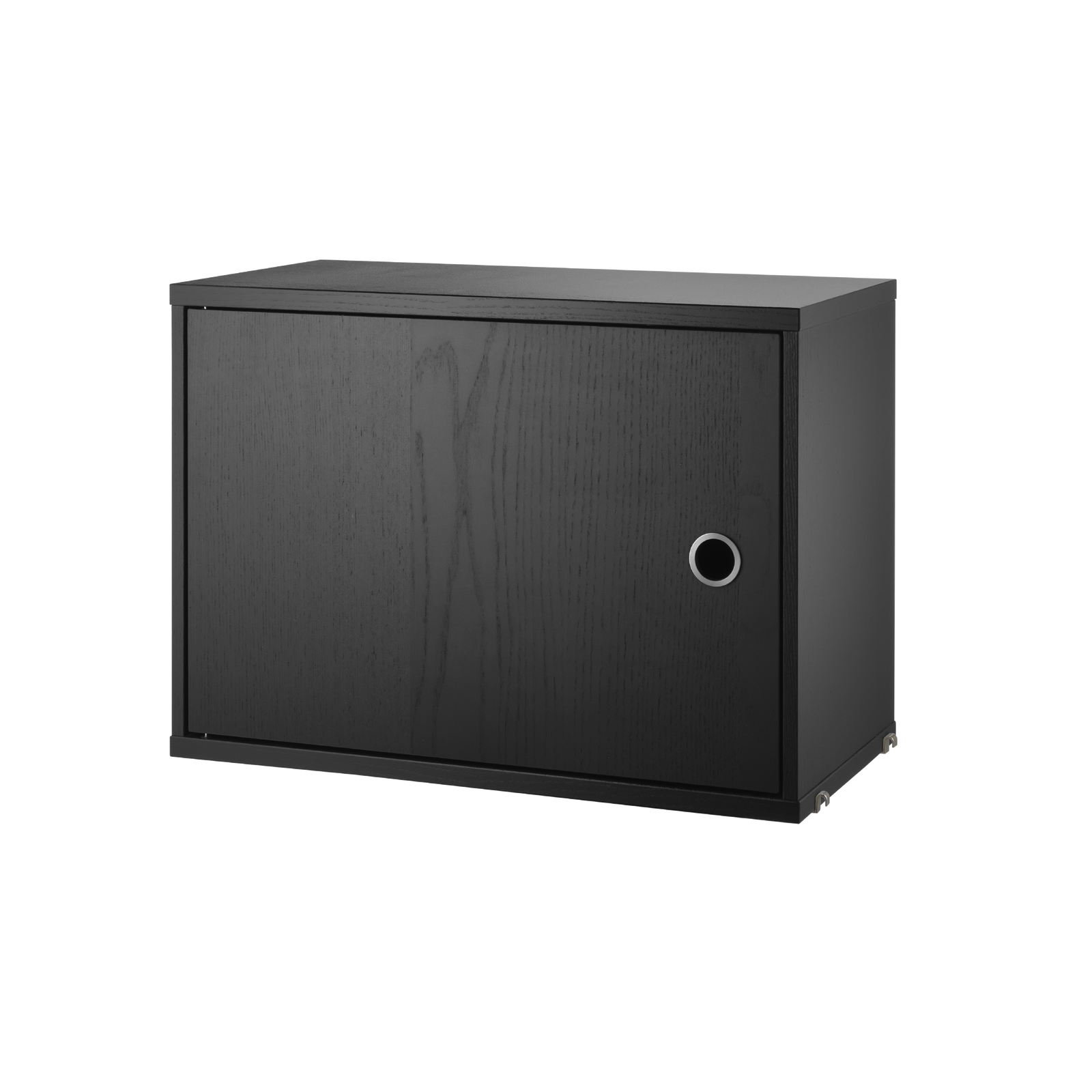 Cabinet with swing door w58 x d30 x h42 cm Black stained ash