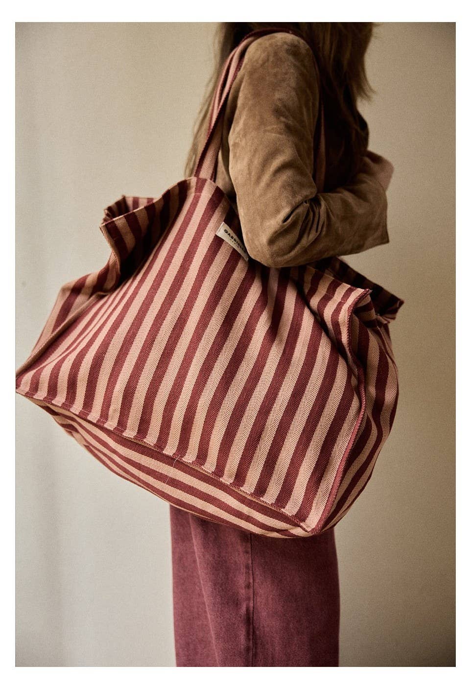 Gabrielle Paris borsa weekend in cotone a righe Garance