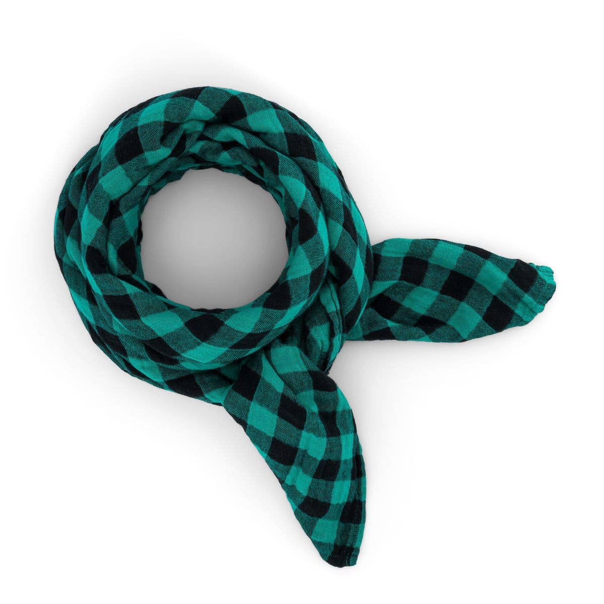 LONG BIANCA VICHY GREEN / BLACK: VICHY / M 70*70